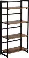 Segenn's Standing Shelf - Boekenplank - Opklapbare plank - plank met 4 niveaus - Multifunctioneel - keukenplank - snelle montage voor woonkamer - slaapkamer - keuken - industrieel