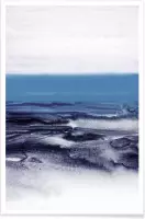 JUNIQE - Poster Blauw Landschap - abstract -40x60 /Blauw & Grijs