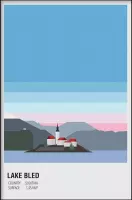 Walljar - Lake Bled Slovenia - Muurdecoratie - Poster
