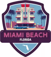 Signs-USA - Landmark - City USA - Miami Beach - Florida - Wandbord - 28 x 31 cm