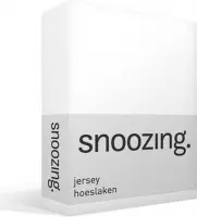 Snoozing Jersey - Hoeslaken - 100% gebreide katoen - 200x200 cm - Wit