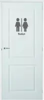 Deursticker Toilet - Donkergrijs - 39 x 50 cm - toilet raam en deur stickers - toilet