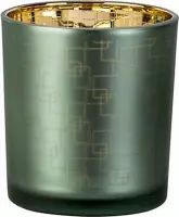 Cosy&Trendy Labyrinth Gold theelichthouder - Groen - Set-6