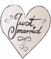 dio Only for you - Houten hart "Just Married" - 25x22 cm
