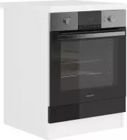 ULTRA Ovenkast met werkblad L 60 cm - Decor in glanzend zwart en wit laminaat