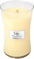 Woodwick Hourglass Large Geurkaars - Lemongrass & Lily