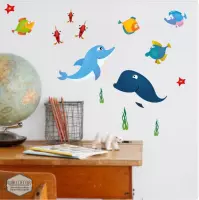 Dolfijn en meer vrolijke vissen muurstickers