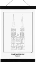 SKAVIK Sint Jozefkerk - Tilburg | Poster met houten posterhanger (zwart) 30 x 40 cm