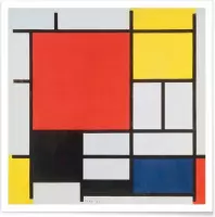 JUNIQE - Poster Mondrian - Composition with Red, Yellow, Blue and