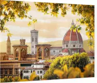 Uitkijk op de Dom van Florence in de herfst - Foto op Plexiglas - 80 x 60 cm