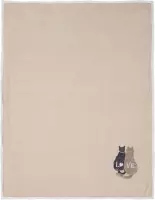 Clayre & Eef Plaid 130*160 cm Beige Polyester Rechthoek Katten Deken Kleed Dekentje
