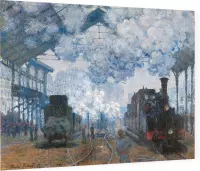Station Saint-Lazare in Parijs, aankomst van een trein, Claude Monet - Foto op Plexiglas - 80 x 60 cm