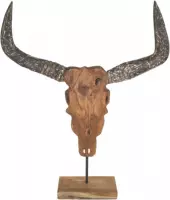 Skull - Skull van Hout - Houten Skull - Skull - Buffelschedel - Dierenhoofd - 80 cm hoog