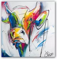 Schilderij - Stoere koe