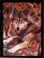 3d schilderij Wolf met jongen