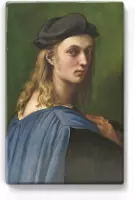 Portret van Bindo Altoviti - Raffaello Sanzio - 19,5 x 30 cm - Niet van echt te onderscheiden schilderijtje op hout - Mooier dan een print op canvas - Laqueprint.