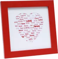 Deknudt Frames fotolijst S45SK4 LOVE - rood met hartjesvorm - 9x9 cm
