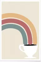 JUNIQE - Poster Follow The Rainbow -40x60 /Geel & Ivoor