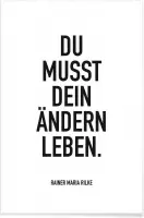 JUNIQE - Poster Ändern Leben -13x18 /Wit & Zwart