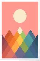JUNIQE - Poster Rainbow Peak -40x60 /Kleurrijk