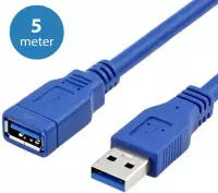 USB-A 3.0 Verlengkabel - 5 meter - Blauw