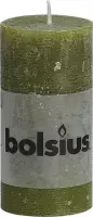 Bolsius Rustieke Stompkaarsen - 10x5cm - Olijfgroen - 3 Stuks