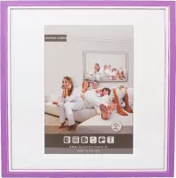 3D Houten Wissellijst - Fotolijst - 40x40 cm - Helder Glas - Violet / Wit met Spacer