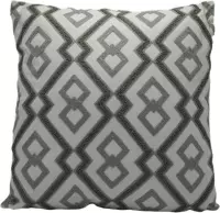Deco4yourhome Kussen Grijs Wit Zigzag Ruit 45x45