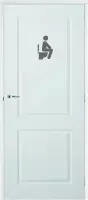 Deursticker Man Op Wc - Donkergrijs - 32 x 50 cm - toilet raam en deur stickers - toilet