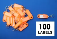 Openklapbare sleutellabels oranje  60x22mm - 100 stuks