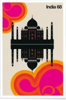 JUNIQE - Poster Vintage India 68 -13x18 /Kleurrijk