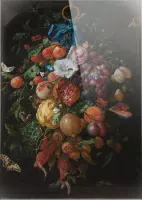 Festoen van vruchten en bloemen | Jan Davidsz. de Heem | Plexiglas | Wanddecoratie | 80CM x 120CM | Schilderij | Oude meesters | Foto op plexiglas