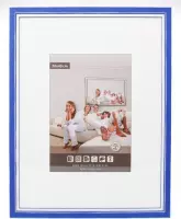 3D Houten Wissellijst - Fotolijst - 70x100 cm - Helder Glas - Blauw / Wit met Spacer