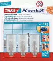 6x Tesa Powerstrips haken trend chroom small - Klusbenodigdheden - Huishouden - Verwijderbare haken - Opplak haken 6 stuks