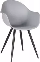 Nancy's Eetkamerstoel Luca - Kunststof - Kuip - Stoel - Designstoel - Eetkamerstoelen - Grijs - 58 x 85 x 54 cm