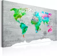 Schilderijen Op Canvas - Schilderij - World Map: Green Paradise 120x80 - Artgeist Schilderij