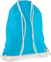2x stuks sporten/zwemmen/festival gymtas surf blauw met rijgkoord 46 x 37 cm van 100% katoen - Kinder sporttasjes