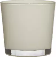 Hakbijl Glass Conner – Glazen bloempot – Gebroken wit – h19 x d19 cm