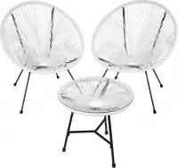 tectake -  Set van 2 stoelen Gabriella met tafel wit - 403308