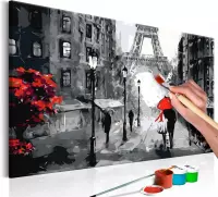 Doe-het-zelf op canvas schilderen - From Paris With Love 60x40 ,  Europese kwaliteit, cadeau idee