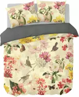 Y-NOT - Heritage Flower - Dekbedovertrek - Katoensatijn - 1 Persoons - 140x200/220 cm - Creme