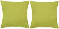 Sierkussenset 45x45 cm velours groen 2-delig