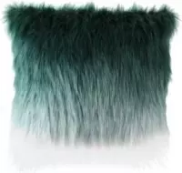 Sierkussen- Groen wit- Harig- 45cm x45cm
