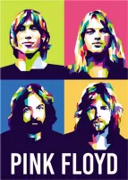 Allernieuwste Canvas Schilderij Pink Floyd Tribute - Psychedelische Rockband - Muziek - 50 x 70 cm - Kleur