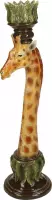 Wants&Needs Kandelaar Giraffe Polyresin Bruin 7 X 7 X 26