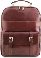 Tuscany Leather - Leren laptop rugzak 'Nagoya' - Bruin - TL141857