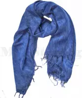 Sjaal Yakwol Warme Winter Shawl Omslagdoek Nepal - Jeansblauw
