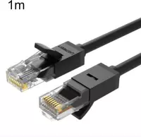 By Qubix internetkabel - 1m UGREEN CAT6 Rond Ethernet netwerk kabel (1000Mbps) - Zwart - RJ45 - UTP kabel