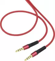 SpeaKa Professional Jackplug 4-polig Audio Aansluitkabel [1x Jackplug male 3.5 mm - 1x Jackplug male 3.5 mm] 0.50 m Rood SuperSoft-mantel, Vergulde