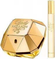 Paco Rabanne Lady Million Giftset 80 ml eau de parfum spray + 20 ml eau de parfum tasspray - cadeauset voor dames - Damesparfum
